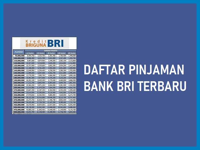 Daftar pinjaman Bank BRI