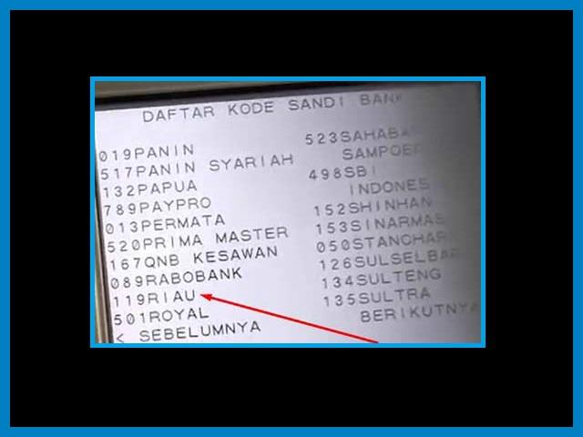 Kode Bank Riau Kepri
