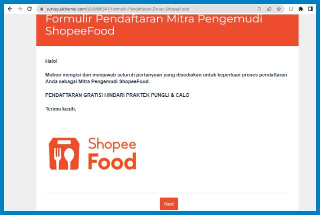Pendaftaran Mitra Shopee Food Driver