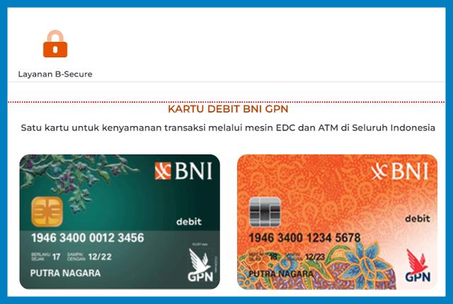 Jenis Kartu ATM BNI Terbaru